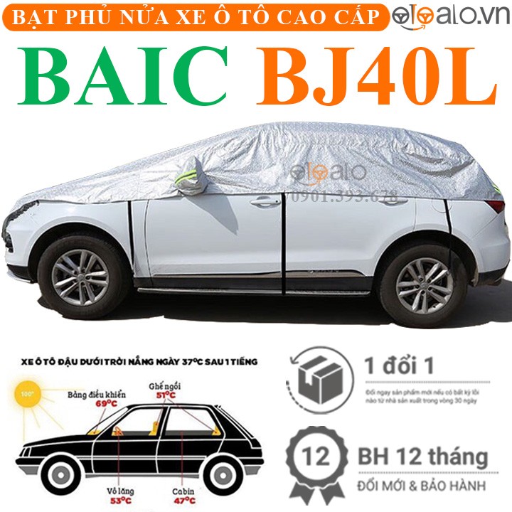 Bạt phủ nóc xe BAIC BJ40L vải dù 3 lớp cao cấp - OTOALO