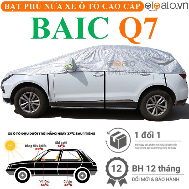 Bạt phủ nóc xe BAIC Q7 vải dù 3 lớp cao cấp - OTOALO