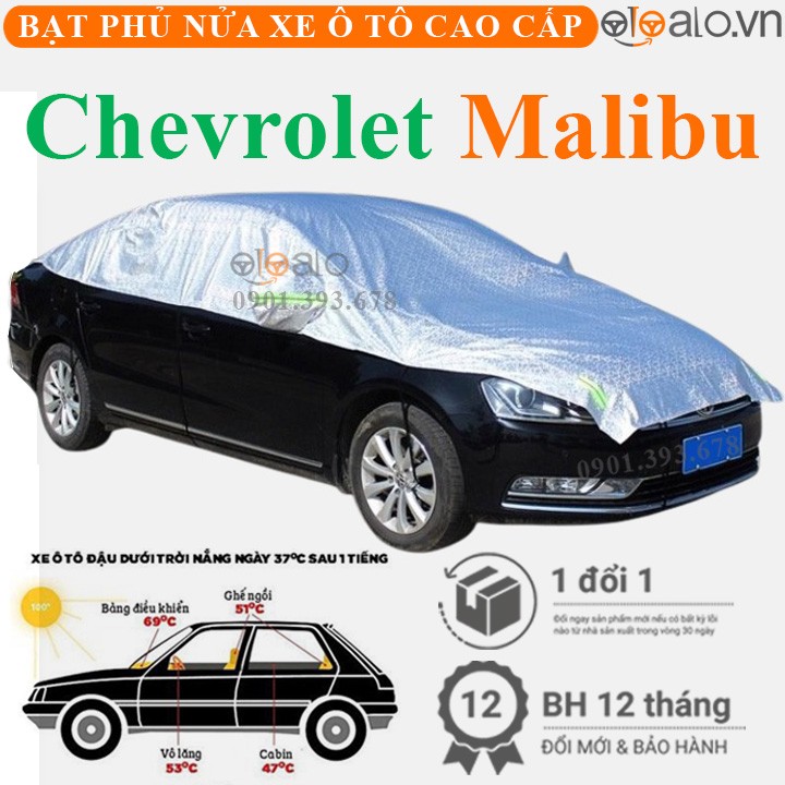 Bạt phủ nóc xe Chevrolet Malibu vải dù 3 lớp cao cấp - OTOALO