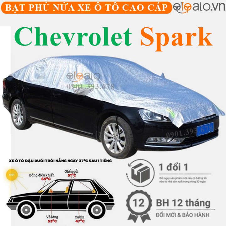 Bạt phủ nóc xe Chevrolet Spark vải dù 3 lớp cao cấp - OTOALO