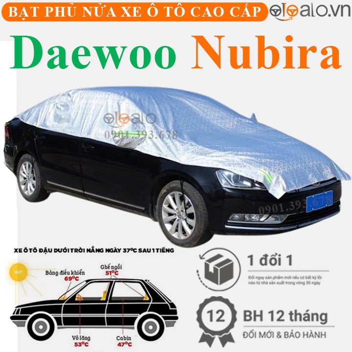Bạt phủ nóc xe Daewoo Nubira vải dù 3 lớp cao cấp - OTOALO