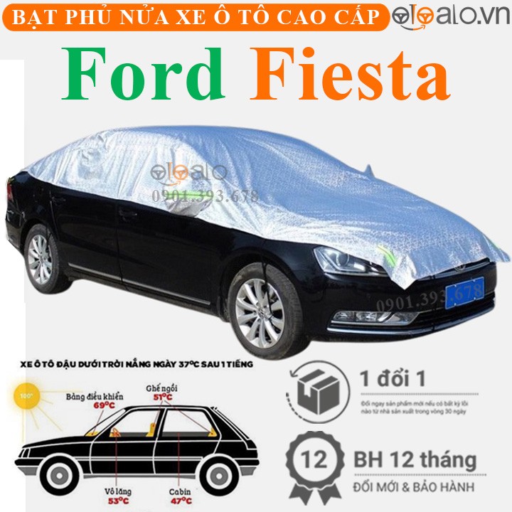Bạt phủ nóc xe Ford Fiesta vải dù 3 lớp cao cấp - OTOALO