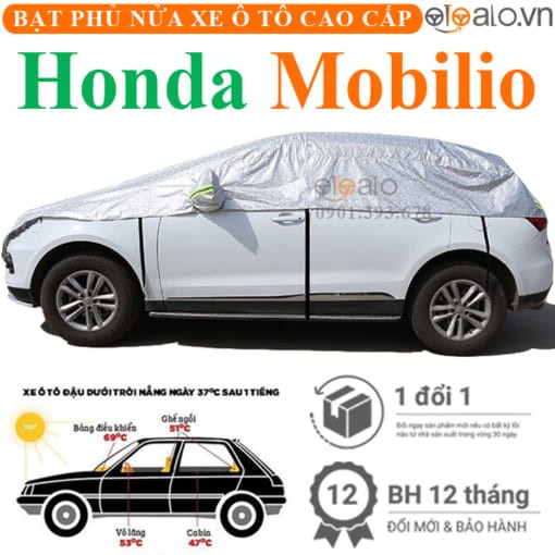 Bạt phủ nóc xe Honda Mobilio vải dù 3 lớp cao cấp - OTOALO