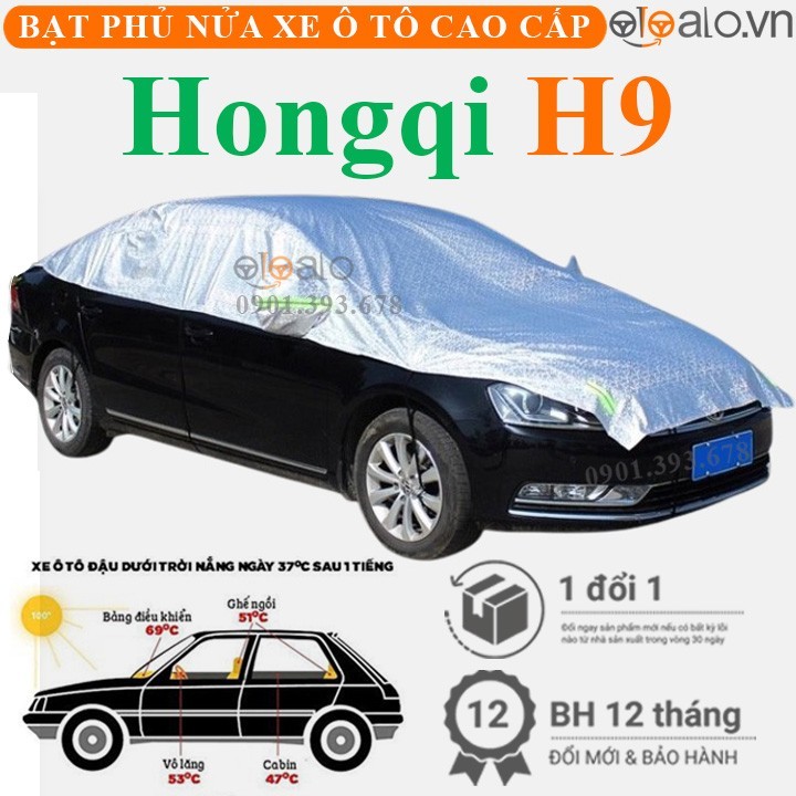 Bạt phủ nóc xe Hongqi H9 vải dù 3 lớp cao cấp - OTOALO