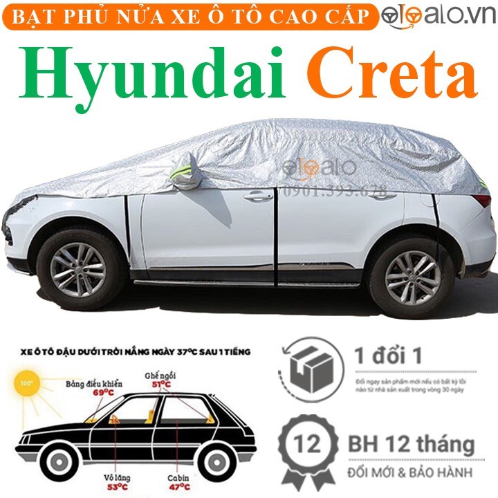 Bạt phủ nóc xe Hyundai Creta vải dù 3 lớp cao cấp - OTOALO