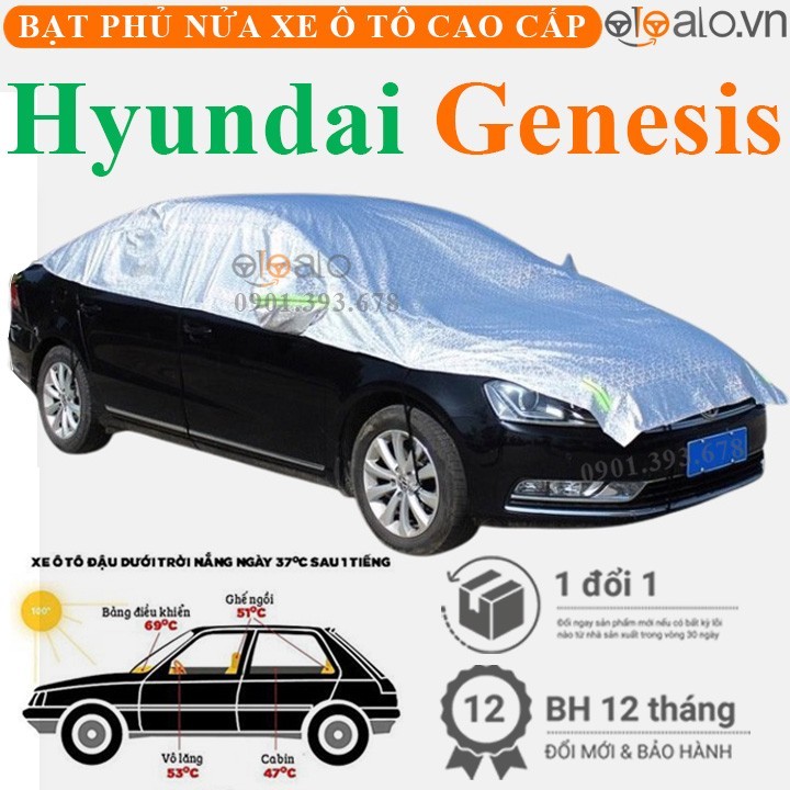 Bạt phủ nóc xe Hyundai Genesis vải dù 3 lớp cao cấp - OTOALO