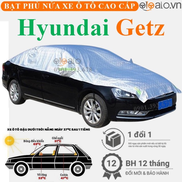 Bạt phủ nóc xe Hyundai Getz vải dù 3 lớp cao cấp - OTOALO