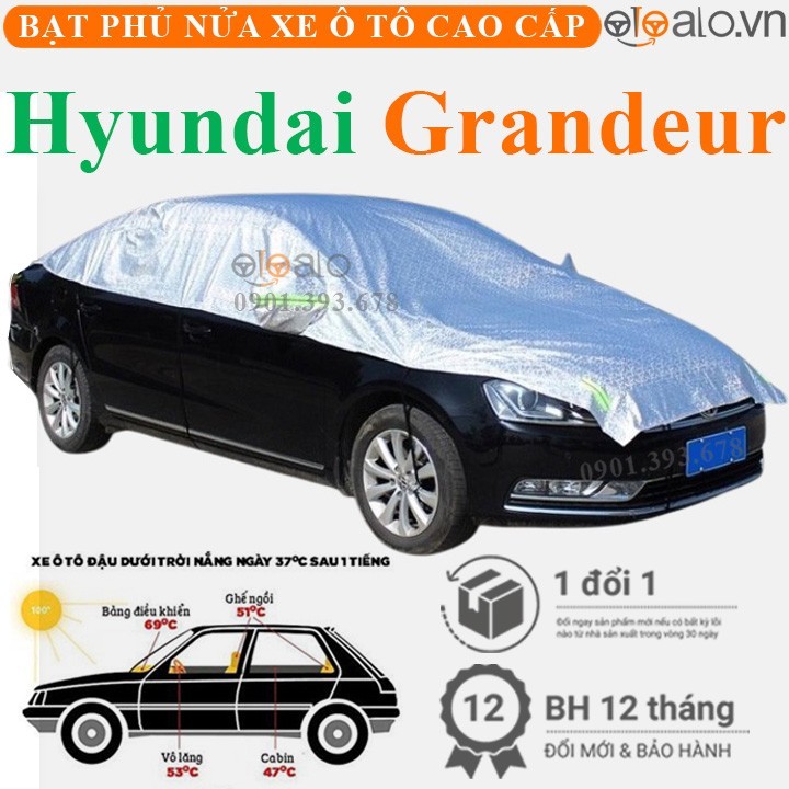 Bạt phủ nóc xe Hyundai Grandeur vải dù 3 lớp cao cấp - OTOALO