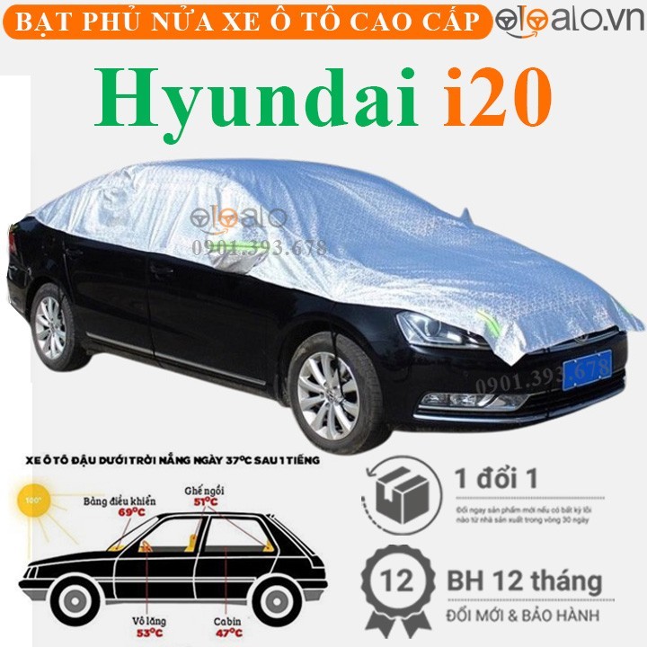 Bạt phủ nóc xe Hyundai I20 vải dù 3 lớp cao cấp - OTOALO