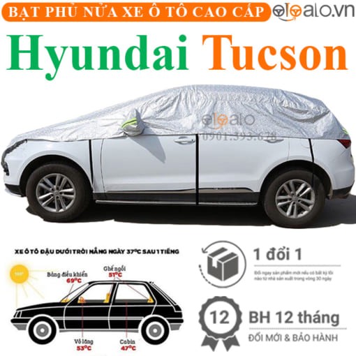 Bạt phủ nóc xe Hyundai Tucson vải dù 3 lớp cao cấp - OTOALO