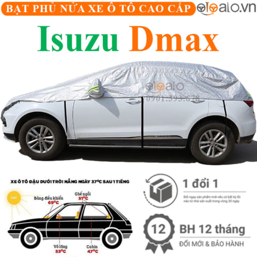 Bạt phủ nóc xe Isuzu Dmax vải dù 3 lớp cao cấp - OTOALO