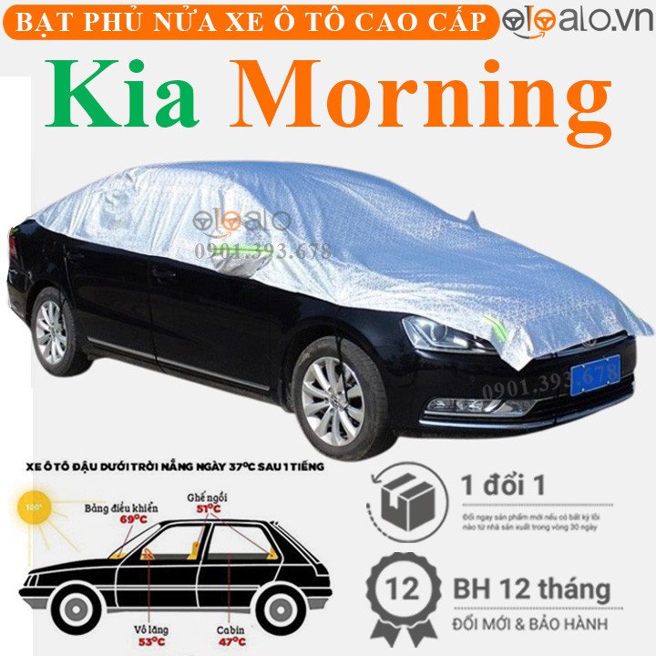 Bạt phủ nóc xe Kia Morning vải dù 3 lớp cao cấp - OTOALO