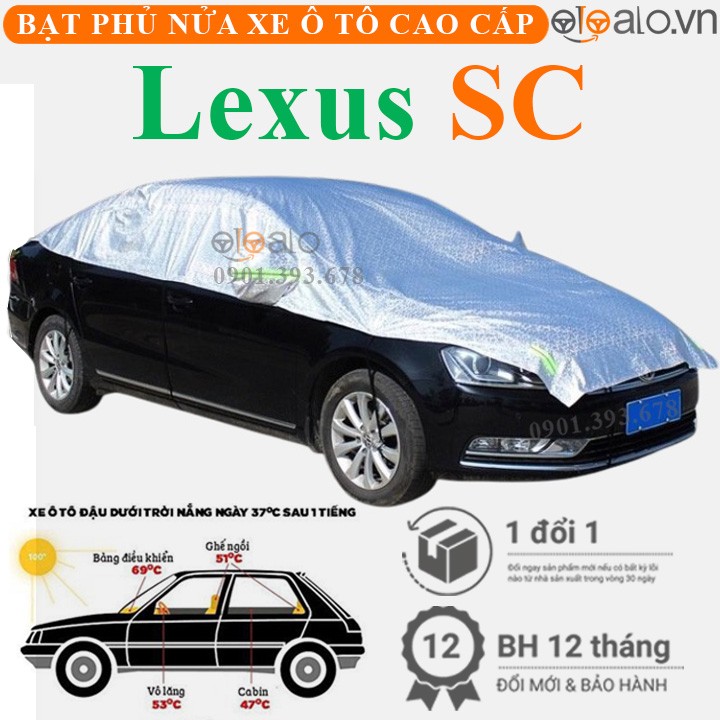 Bạt phủ nóc xe Lexus SC vải dù 3 lớp cao cấp - OTOALO