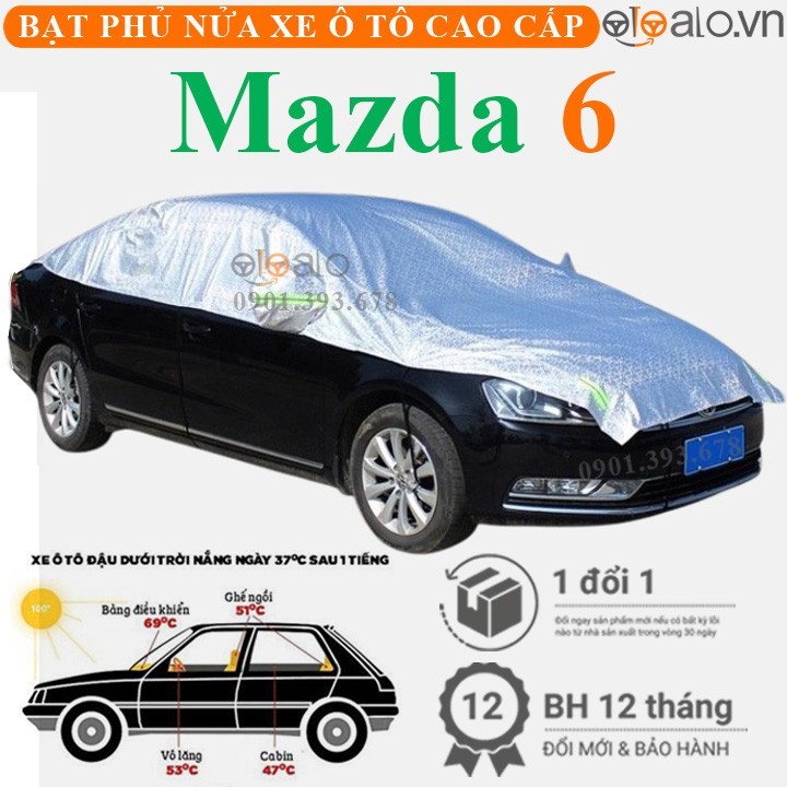 Bạt phủ nóc xe Mazda 6 vải dù 3 lớp cao cấp - OTOALO