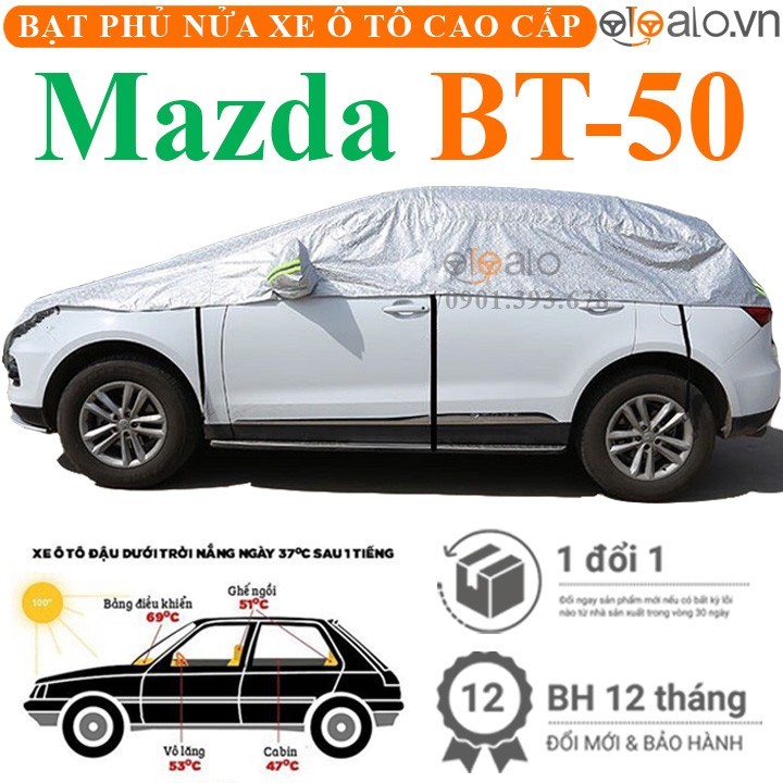 Bạt phủ nóc xe Mazda BT50 vải dù 3 lớp cao cấp - OTOALO