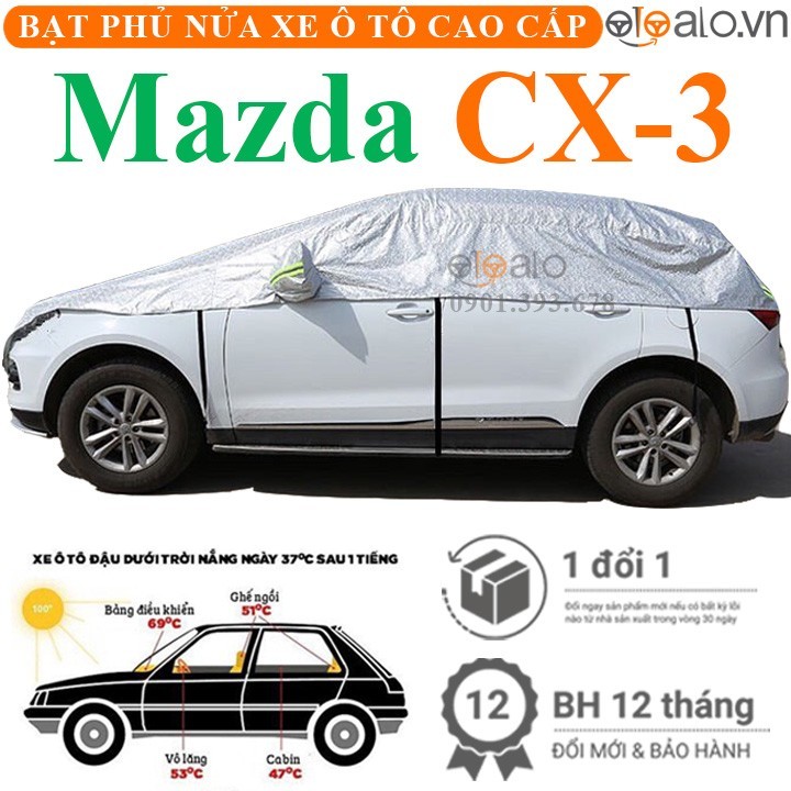 Bạt phủ nóc xe Mazda CX3 vải dù 3 lớp cao cấp - OTOALO