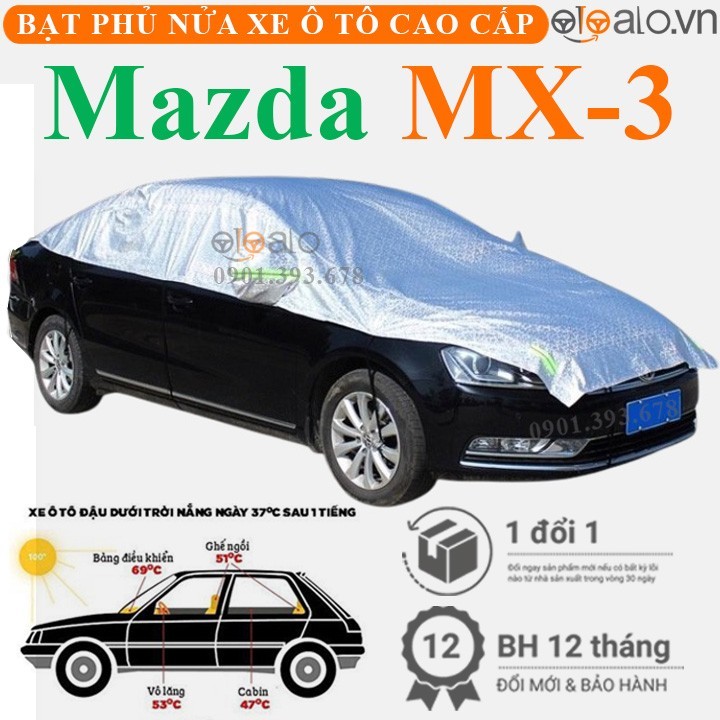 Bạt phủ nóc xe Mazda MX3 vải dù 3 lớp cao cấp - OTOALO