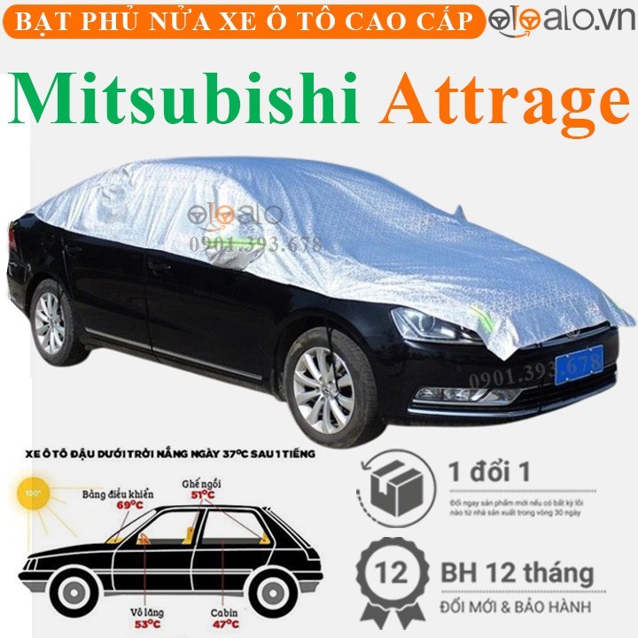 Bạt phủ nóc xe Mitsubishi Attrage vải dù 3 lớp cao cấp - OTOALO