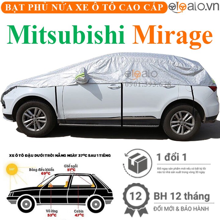 Bạt phủ nóc xe Mitsubishi Mirage vải dù 3 lớp cao cấp - OTOALO