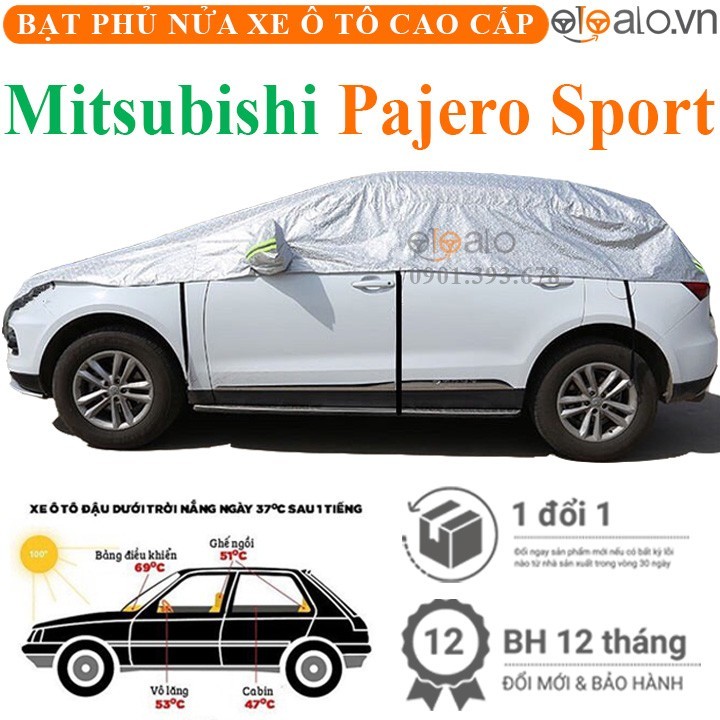 Bạt phủ nóc xe Mitsubishi Pajero Sport vải dù 3 lớp cao cấp - OTOALO