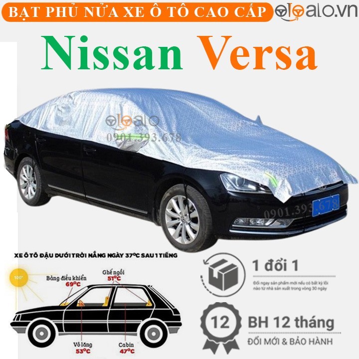 Bạt phủ nóc xe Nissan Versa vải dù 3 lớp cao cấp - OTOALO