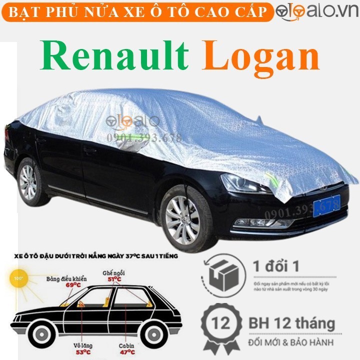 Bạt phủ nóc xe Renault Logan vải dù 3 lớp cao cấp - OTOALO