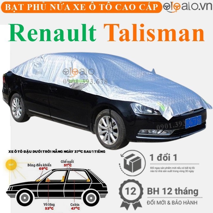 Bạt phủ nóc xe Renault Talisman vải dù 3 lớp cao cấp - OTOALO
