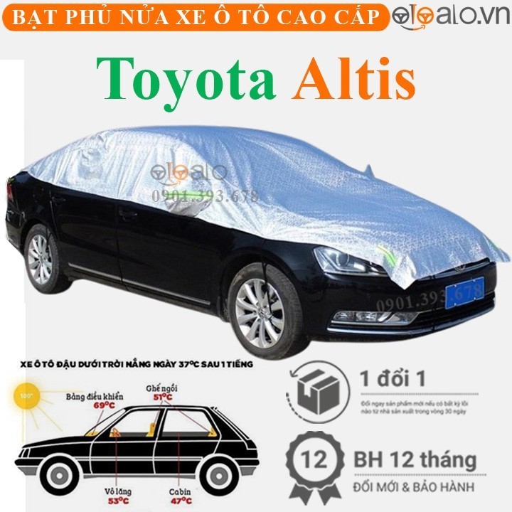 Bạt phủ nóc xe Toyota Altis vải dù 3 lớp cao cấp - OTOALO
