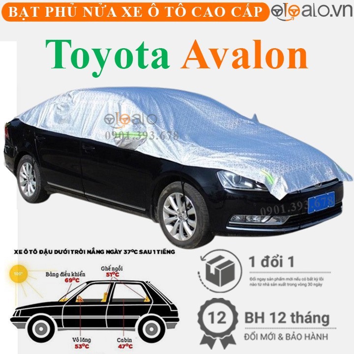 Bạt phủ nóc xe Toyota Avalon vải dù 3 lớp cao cấp - OTOALO