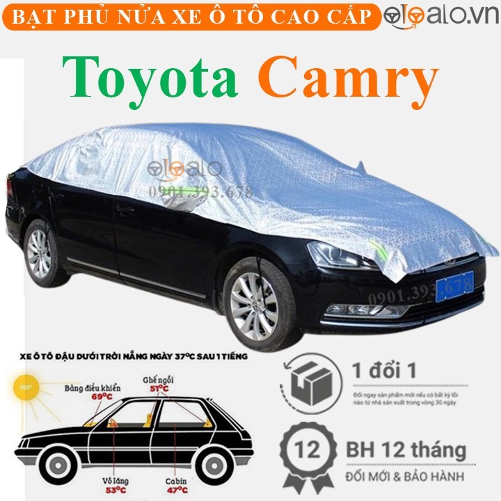 Bạt phủ nóc xe Toyota Camry vải dù 3 lớp cao cấp - OTOALO