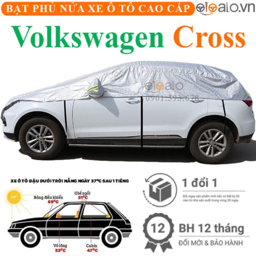 Bạt phủ nóc xe Volkswagen Cross vải dù 3 lớp cao cấp - OTOALO