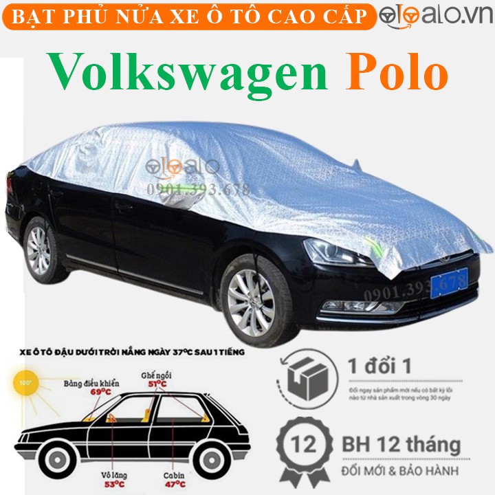 Bạt phủ nóc xe Volkswagen Polo Hatchback vải dù 3 lớp cao cấp - OTOALO