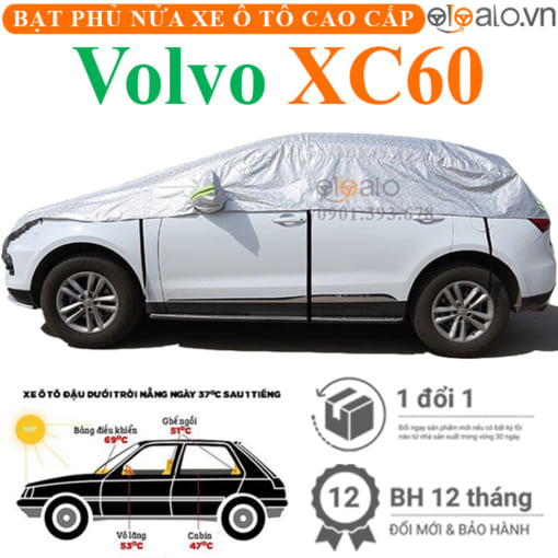 Bạt phủ nóc xe Volvo XC60 vải dù 3 lớp cao cấp - OTOALO