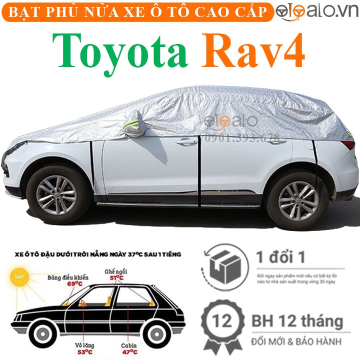 Bạt phủ nóc xe Toyota Rav4 vải dù 3 lớp cao cấp - OTOALO