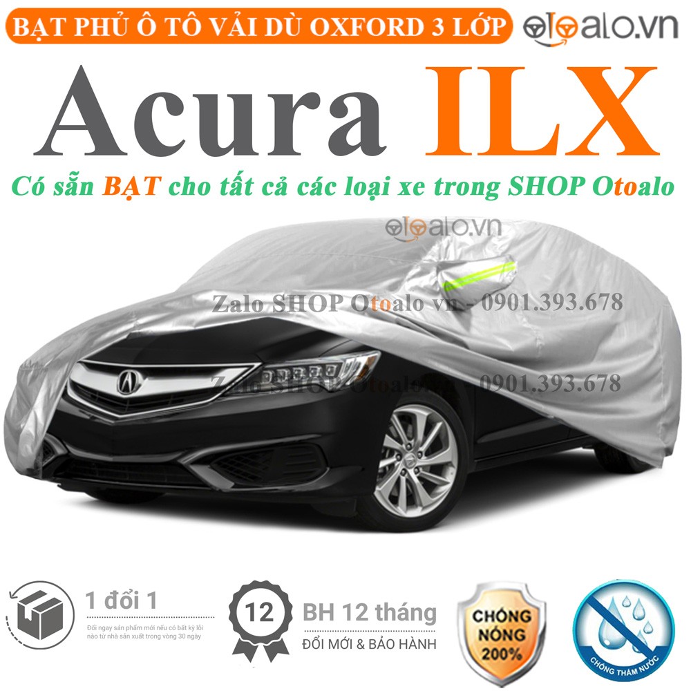 Bạt phủ xe ô tô Acura ILX vải dù 3 lớp cao cấp - OTOALO