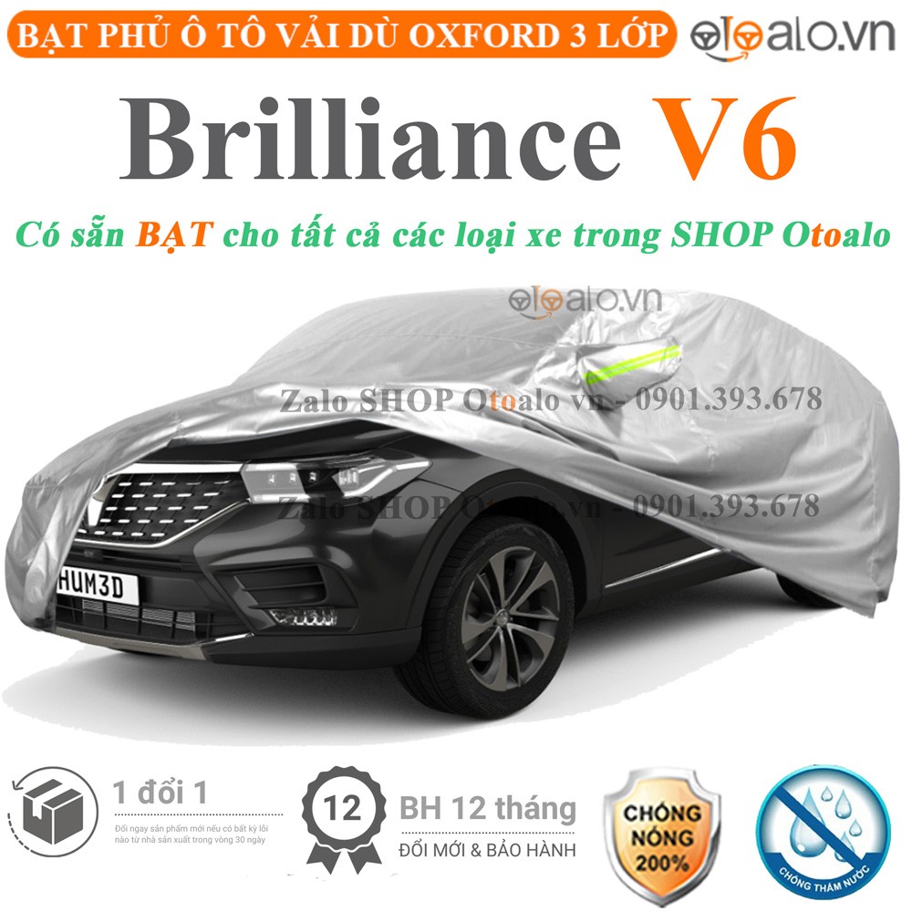 Bạt phủ xe ô tô Brilliance V6 vải dù 3 lớp cao cấp - OTOALO
