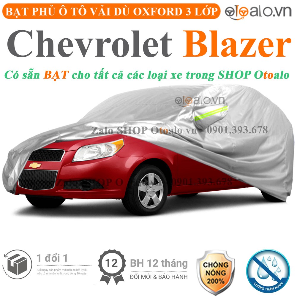 Bạt phủ xe ô tô Chevrolet Blazer vải dù 3 lớp cao cấp - OTOALO