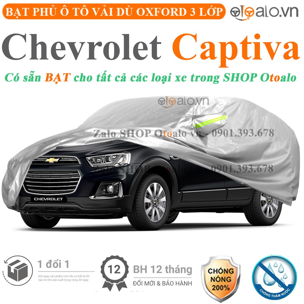 Bạt phủ xe ô tô Chevrolet Captiva vải dù 3 lớp cao cấp - OTOALO