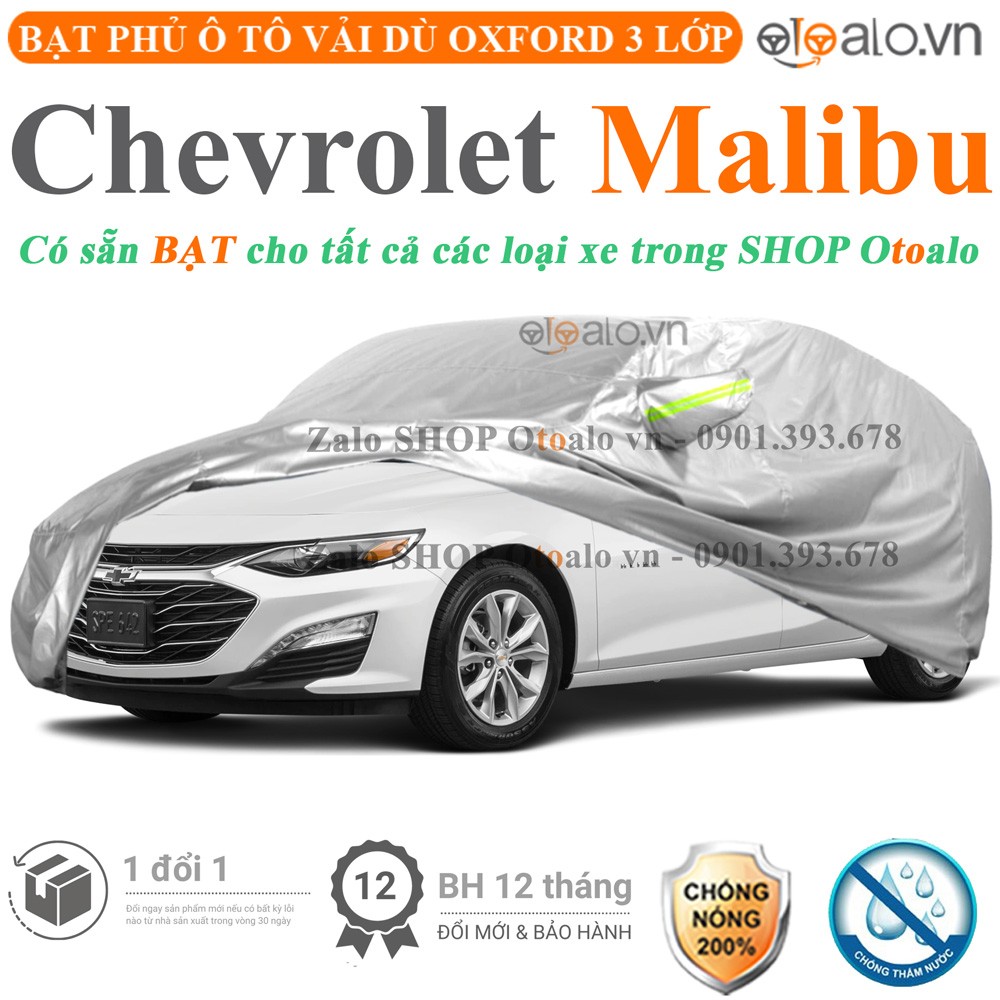 Bạt phủ xe ô tô Chevrolet Malibu vải dù 3 lớp cao cấp - OTOALO