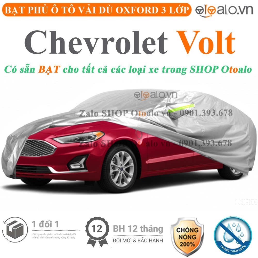 Bạt phủ xe ô tô Chevrolet Volt vải dù 3 lớp cao cấp - OTOALO