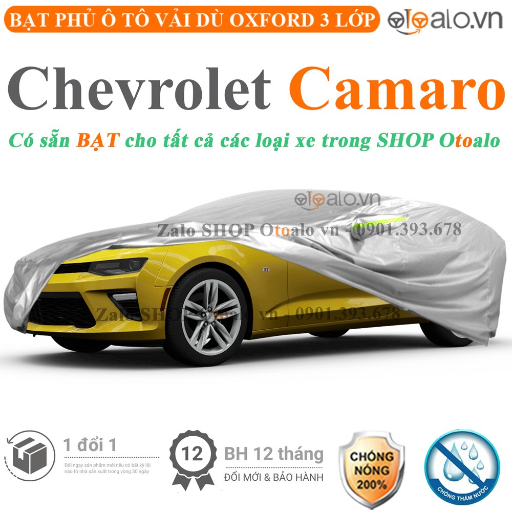Bạt phủ xe ô tô Chevrolet Camaro vải dù 3 lớp cao cấp - OTOALO