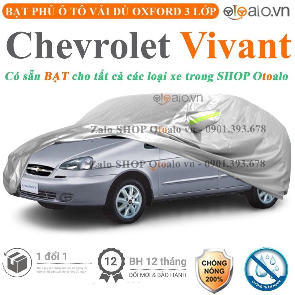 Bạt phủ xe ô tô Chevrolet Vivant vải dù 3 lớp cao cấp - OTOALO