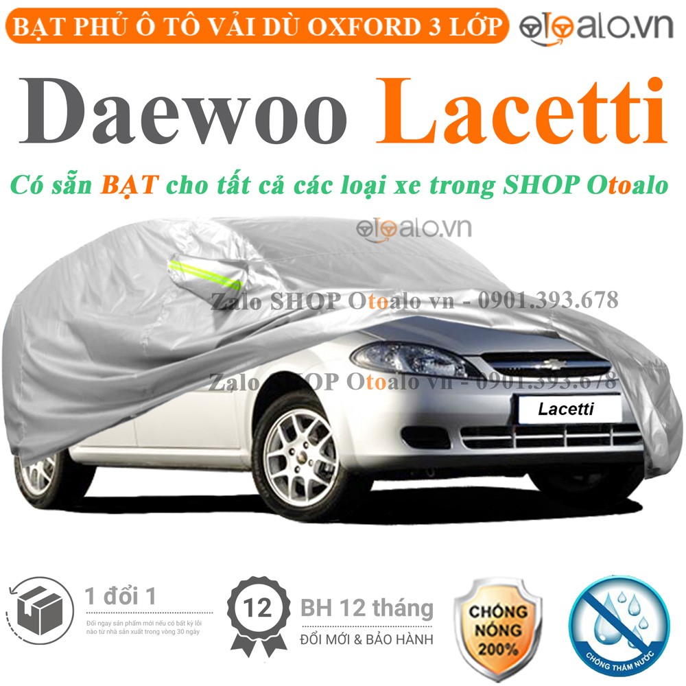 Bạt phủ xe ô tô Daewoo Lacetti vải dù 3 lớp cao cấp - OTOALO