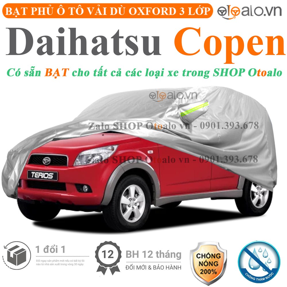 Bạt phủ xe ô tô Daihatsu Copen vải dù 3 lớp cao cấp - OTOALO