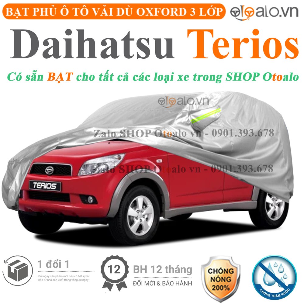 Bạt phủ xe ô tô Daihatsu Terios vải dù 3 lớp cao cấp - OTOALO