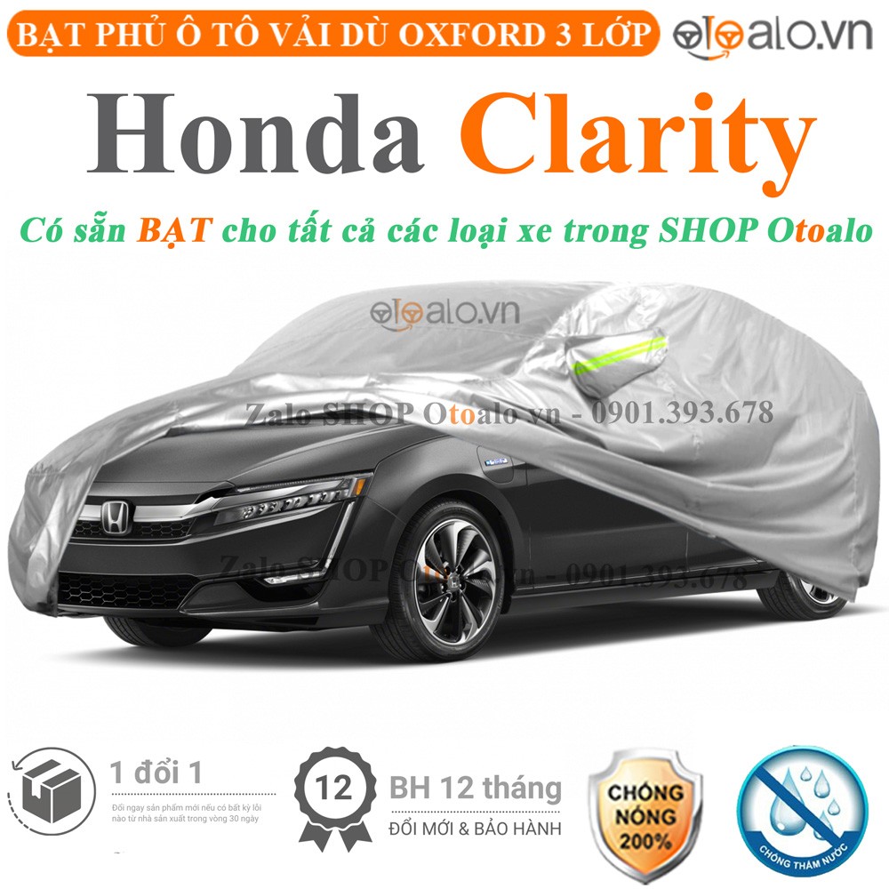 Bạt phủ xe ô tô Honda Clarity vải dù 3 lớp cao cấp - OTOALO