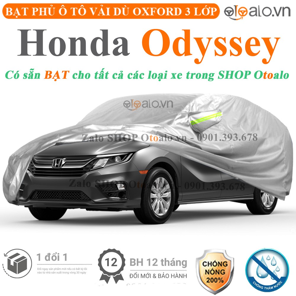 Bạt phủ xe ô tô Honda Odyssey vải dù 3 lớp cao cấp - OTOALO