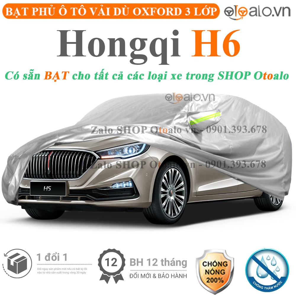Bạt phủ xe ô tô Hongqi H6 vải dù 3 lớp cao cấp - OTOALO