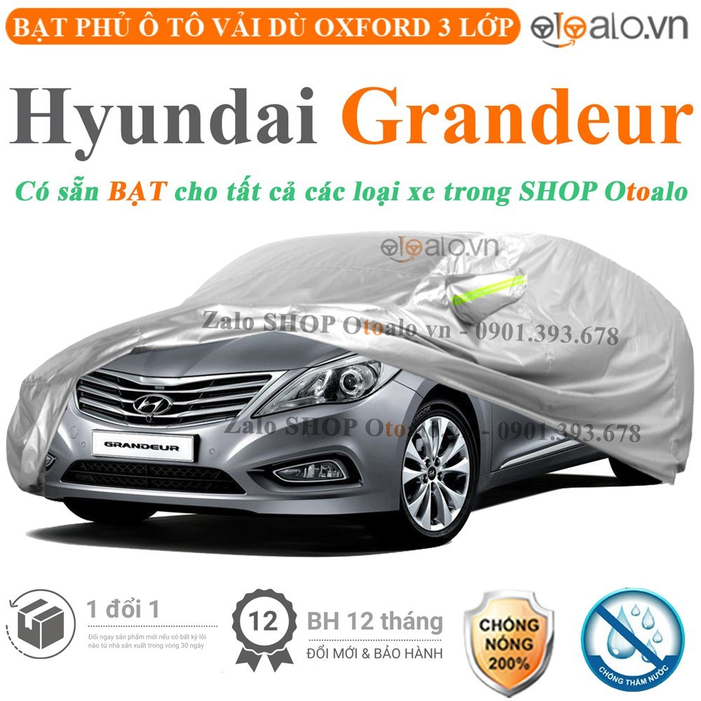 Bạt phủ xe ô tô Hyundai Grandeur vải dù 3 lớp cao cấp - OTOALO