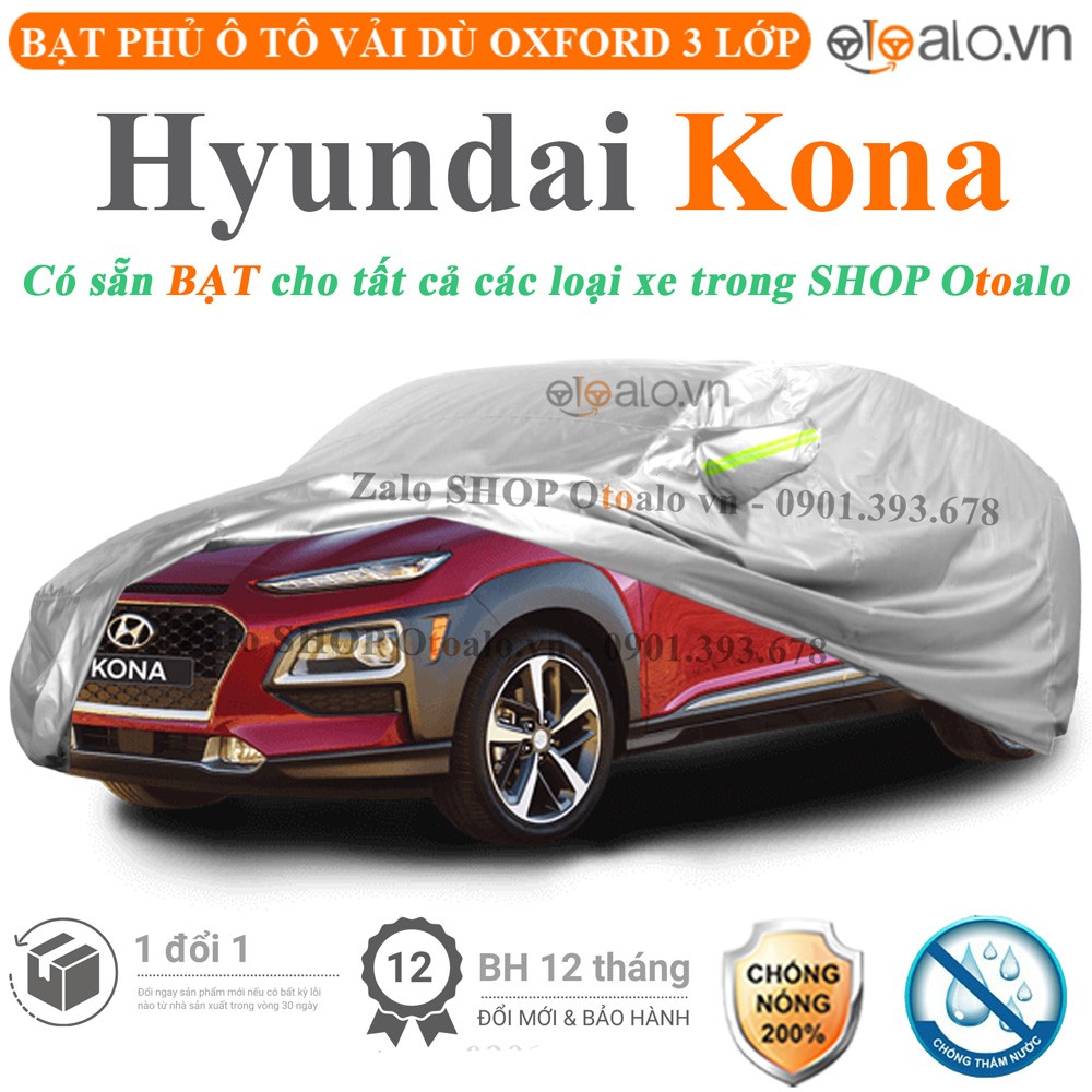 Bạt phủ xe ô tô Hyundai Kona vải dù 3 lớp cao cấp - OTOALO